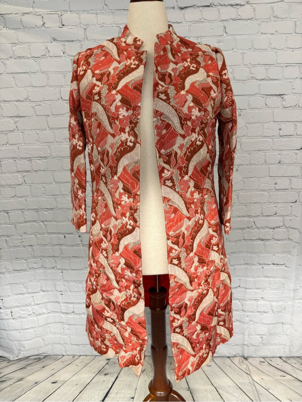 Vintage 60’s Diane Imports In Hong Kong Custom Embellished Long Dress Jacket 14